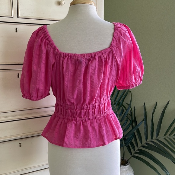 Tommy Hilfiger Pink Tonal Stripe blouse size small - Picture 4 of 7